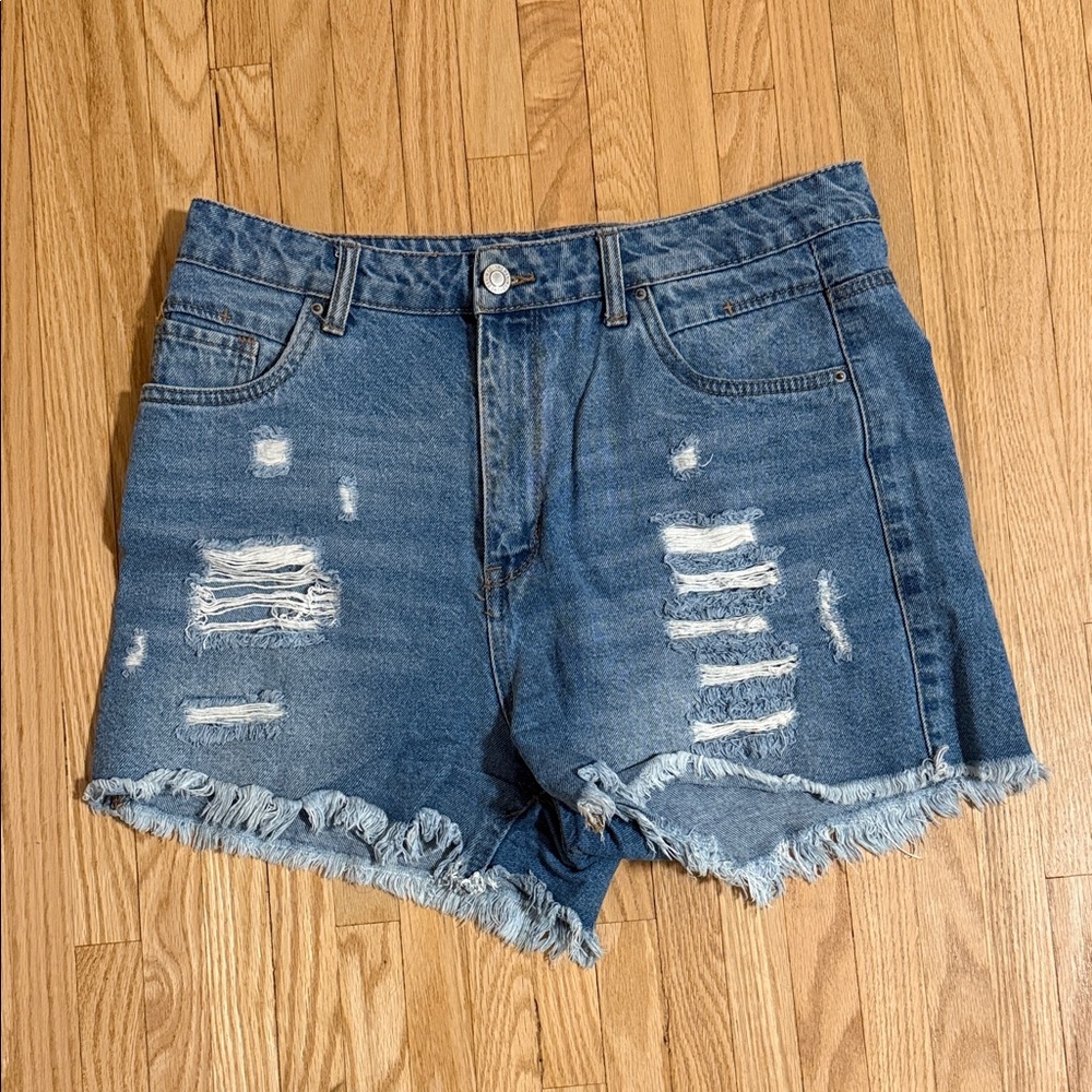Distressed Denim Shorts